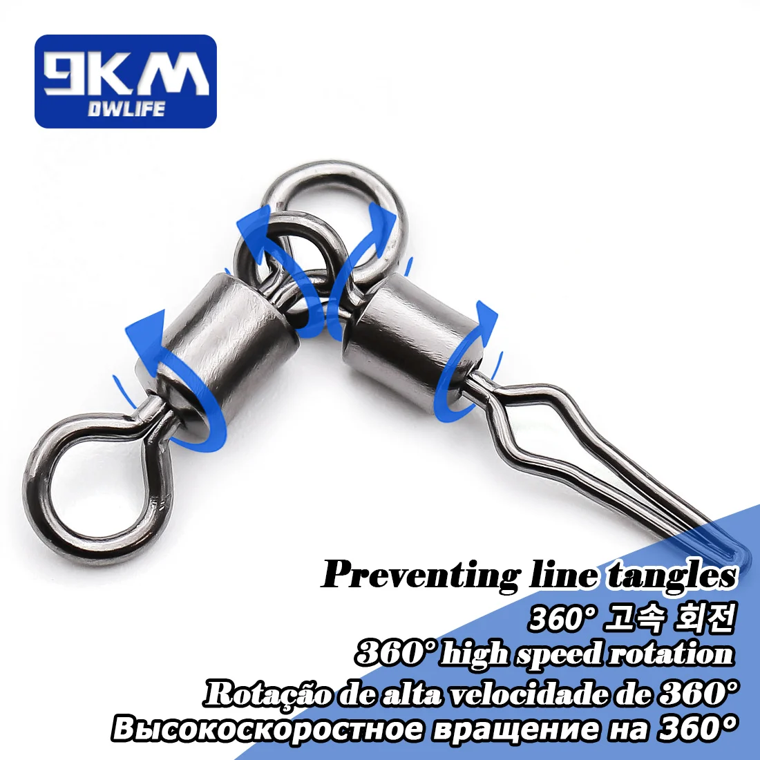 Mosquetones giratorios de pesca de 25 ~ 100 piezas, aparejo de pesca para curricán, conector rápido, Clip giratorio para pesca en agua salada - imagen 4