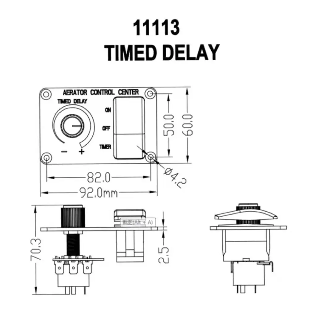 Panel de interruptores con temporizador para aireador Livewell 12V marino - imagen 4