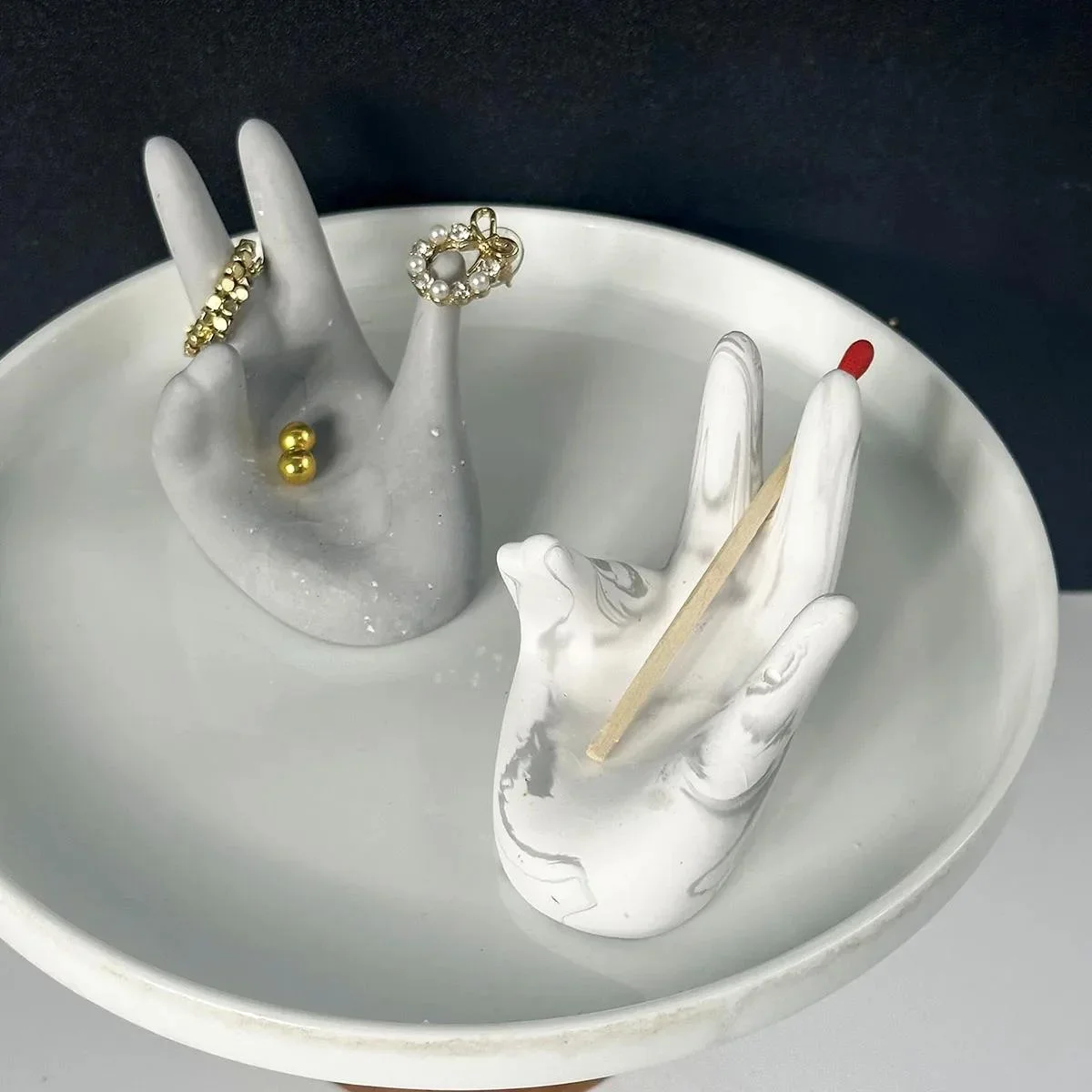 Soporte de anillos creativo, molde de silicona, estante de presentación de joyería, molde de vela hecho a mano, Molde de resina Epoxy, soporte para collar y pendientes DIY