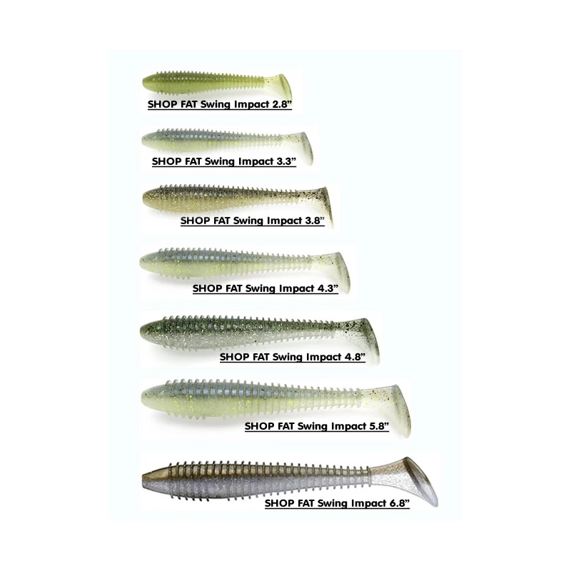 Japón KEITECH K marca grasa vibración T cola pez SwING IMPACT FAT señuelo importado cebo suave pesca al revés - imagen 3