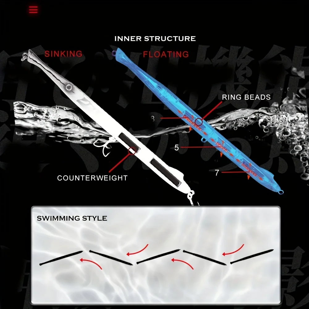 Señuelos de Pesca de fundición larga, 1 Uds., para Leerfish Bluefish y trucha, 225mm/23g, Stickbait Pesca - imagen 2