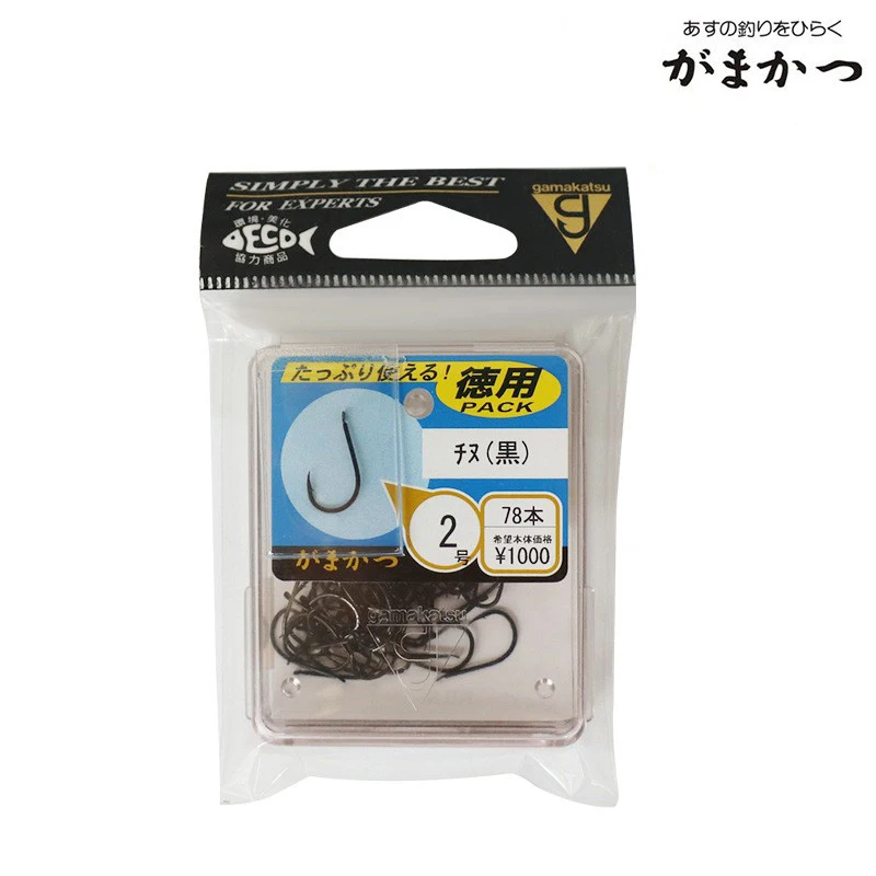 Ganchos Gamakatsu originales de Japón para pesca con púas, gancho para carpa, Offset, mango plano grueso, acero de alto carbono, pesca resistente al mar - imagen 3