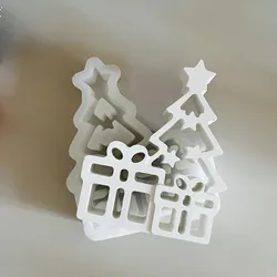 Adornos de árbol de Navidad de Año Nuevo, molde de silicona DIY hecho a mano, regalo de árbol de Navidad, cemento, yeso, decoración del hogar