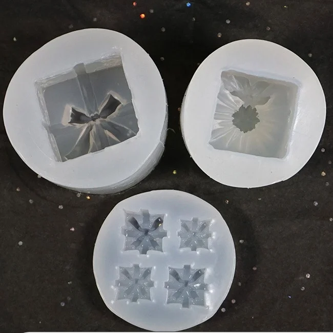Molde de Navidad, caja de regalo, molde de silicona, pequeño molde de decoración del hogar, moldes de resina epoxi esmerilada, moldes de joyería de resina - imagen 3