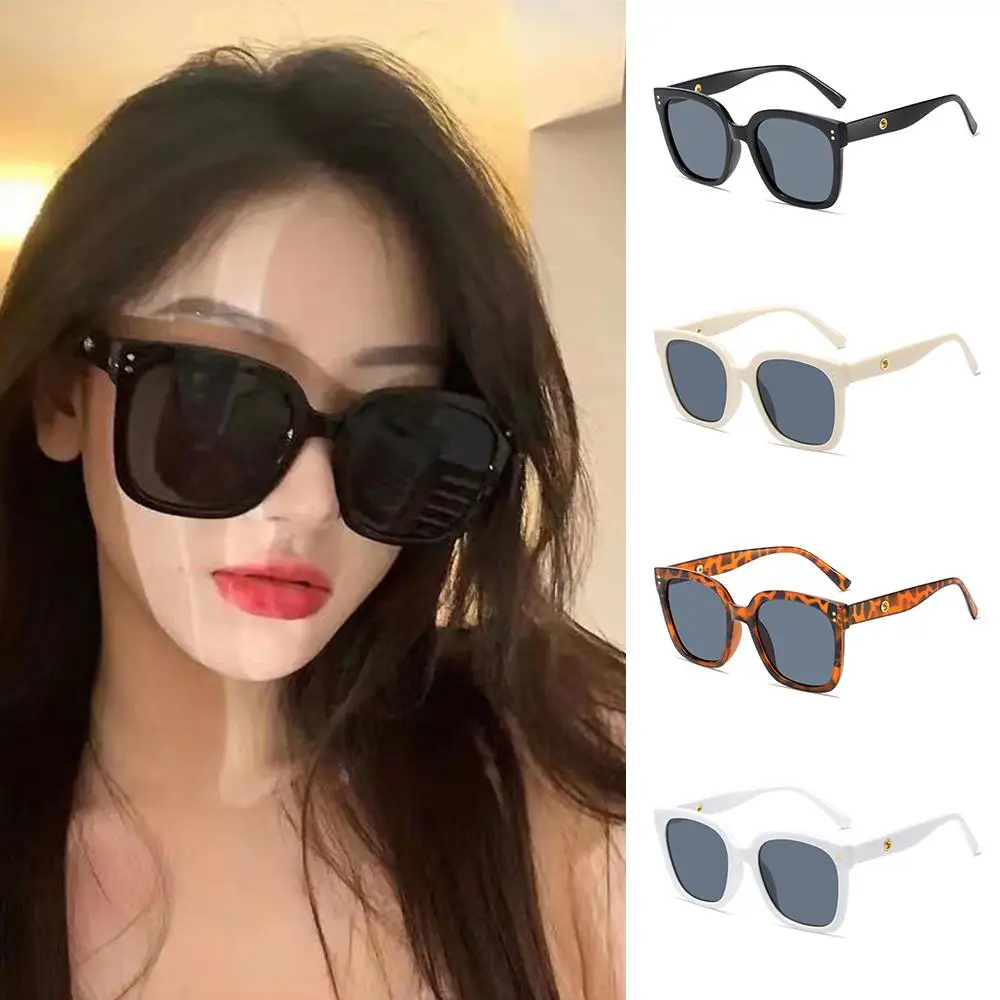 Gafas de sol Vintage con protección UV400 para hombre y mujer, lentes de sol con montura grande, color Beige, cuadradas, para playa, viajes y calle - imagen 2