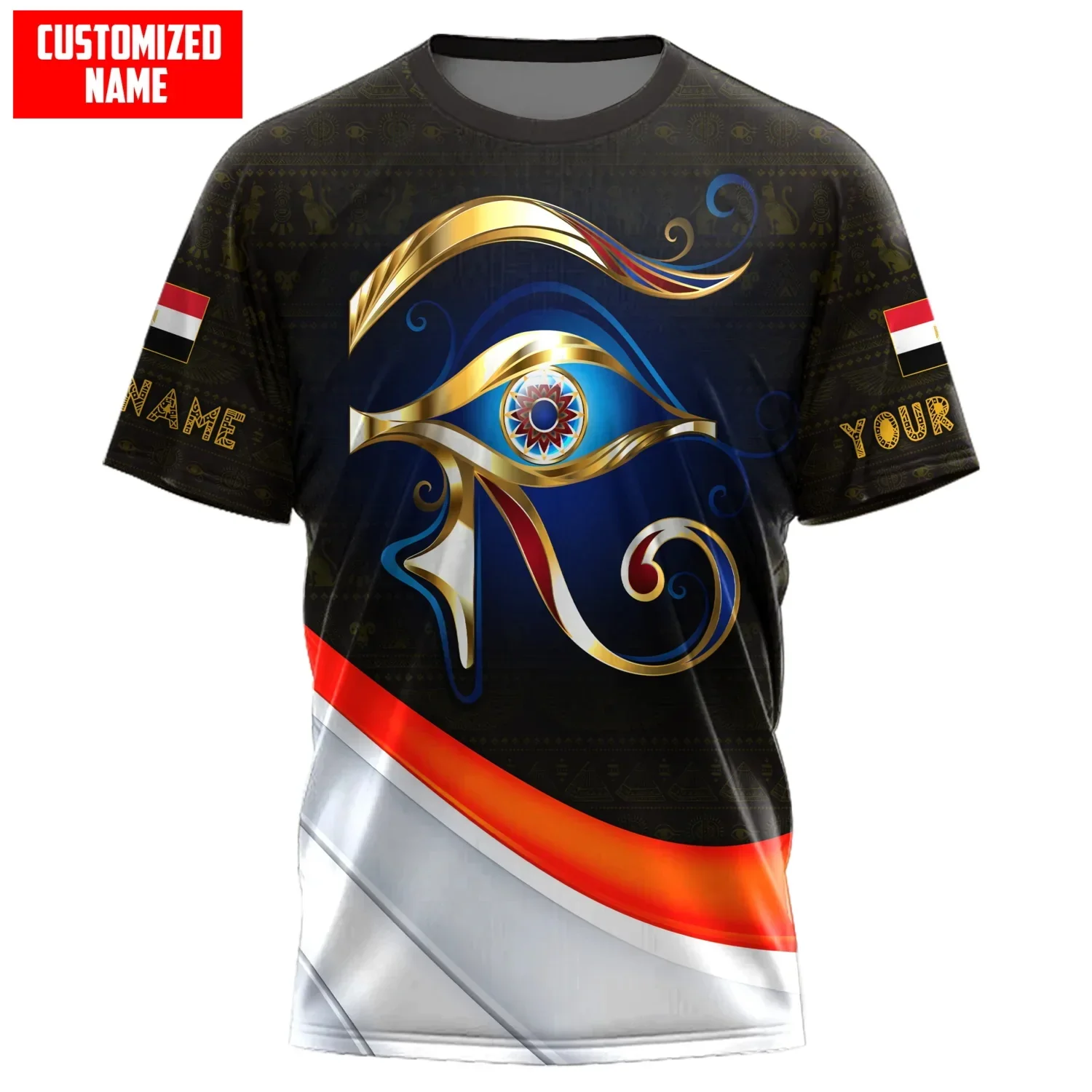 Camiseta con nombre personalizado del faraón del Antiguo Egipto 3D completamente estampada a la moda para hombre, pantalón corto informal Unisex de verano, camiseta de manga TX298 - imagen 2