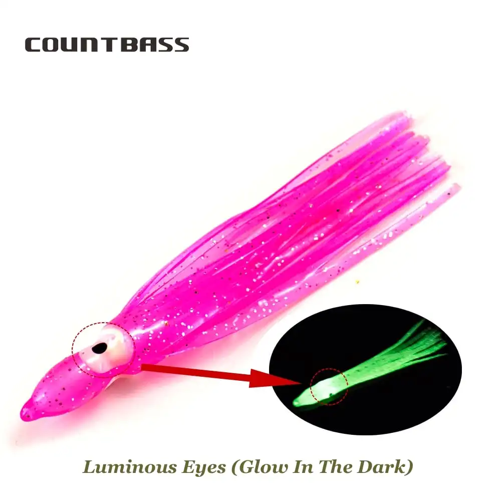 30 Uds faldas de calamar Trolling 6cm 8cm 10cm 12cm 15cm 16cm, 2,5 "3" 4 "5" 6 "7" señuelos de pulpo blando, cebos de pesca Hoochie, cola de atún - imagen 4