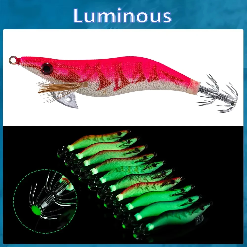 Goture señuelo calamar brillante con ojos 3D y luminosa - imagen 5