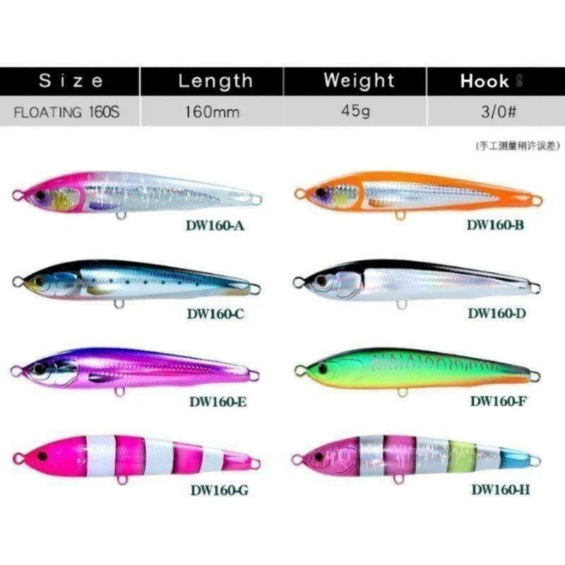 Swolfy 1pc 160mm 45g Big Game Topwater Trolling Surface Pencil Lure Simulate Casting Pencil Lure floating Pencil Fishing Lures - imagen 5