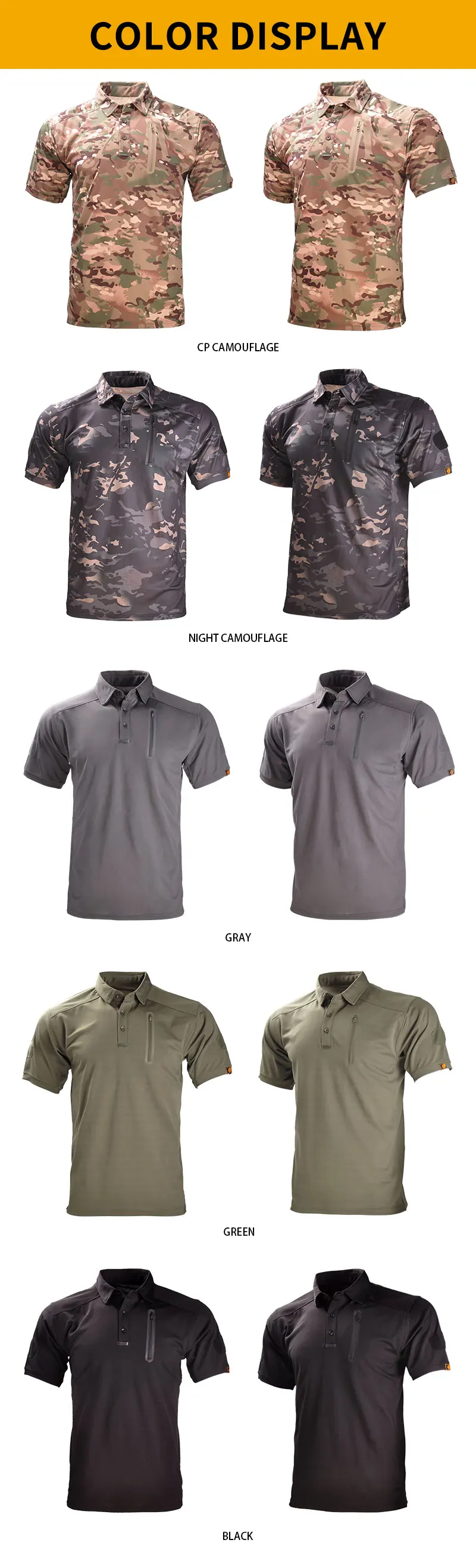 Polo táctico modelo diferente con patrón multicam