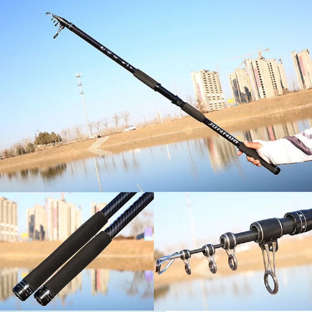 Caña telescópica de carbono 3,6-4,5m para surfcasting y barco - imagen 2