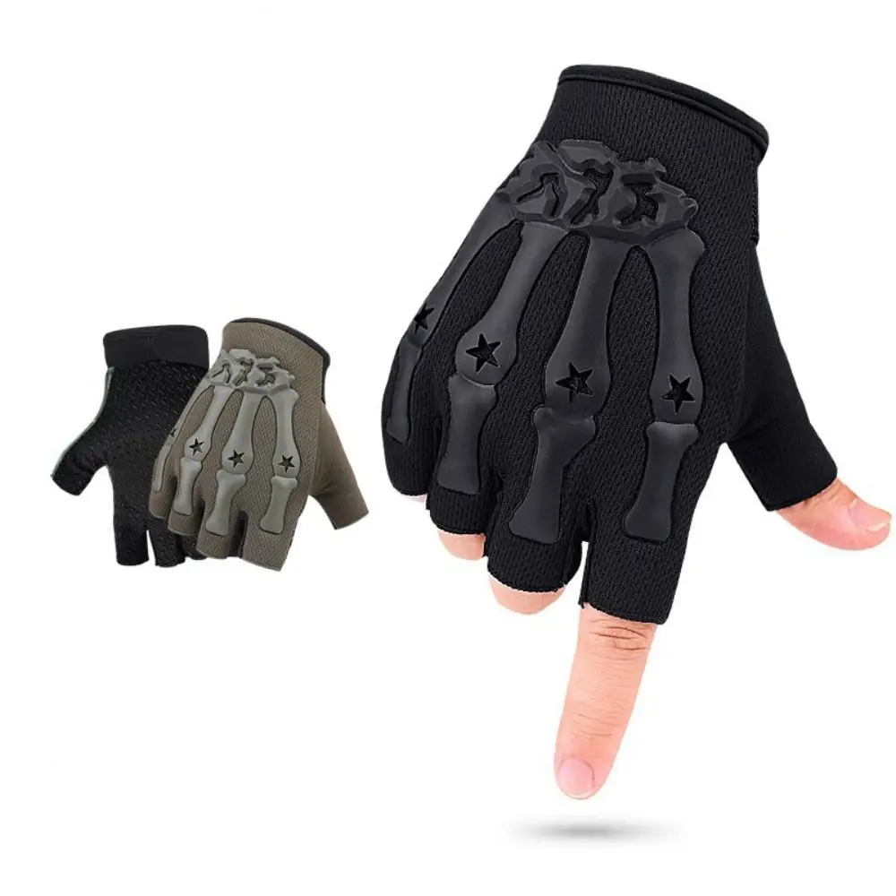 Guantes de motociclismo de goma de poliéster y LICRA, guantes de ciclismo resistentes al desgaste, color negro, gris y caqui, transpirables y antideslizantes - imagen 3