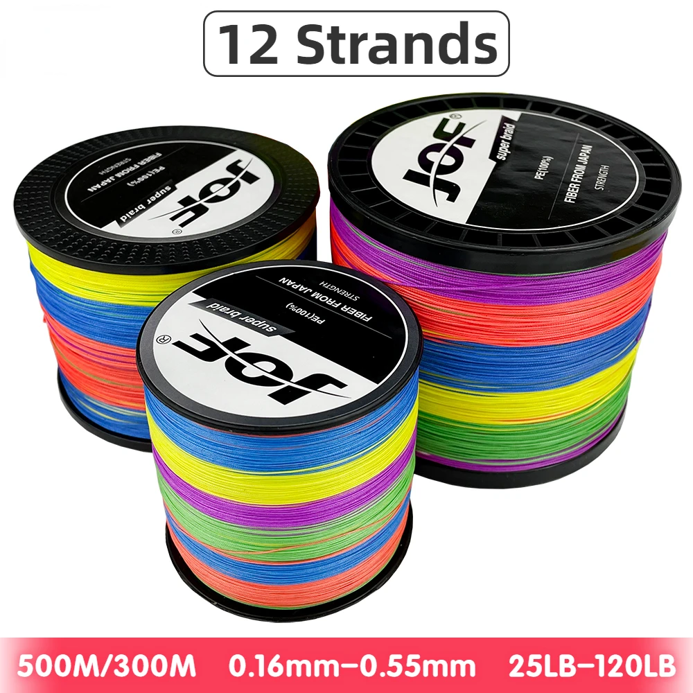 Sedal de pesca de carpa X12, 12 hebras, 25-125lb, trenzado superfuerte, multifilamento, alambre PE, 300/500M, equipo de pesca en el mar