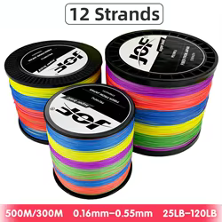Sedal de pesca de carpa X12, 12 hebras, 25-125lb, trenzado superfuerte, multifilamento, alambre PE, 300/500M, equipo de pesca en el mar