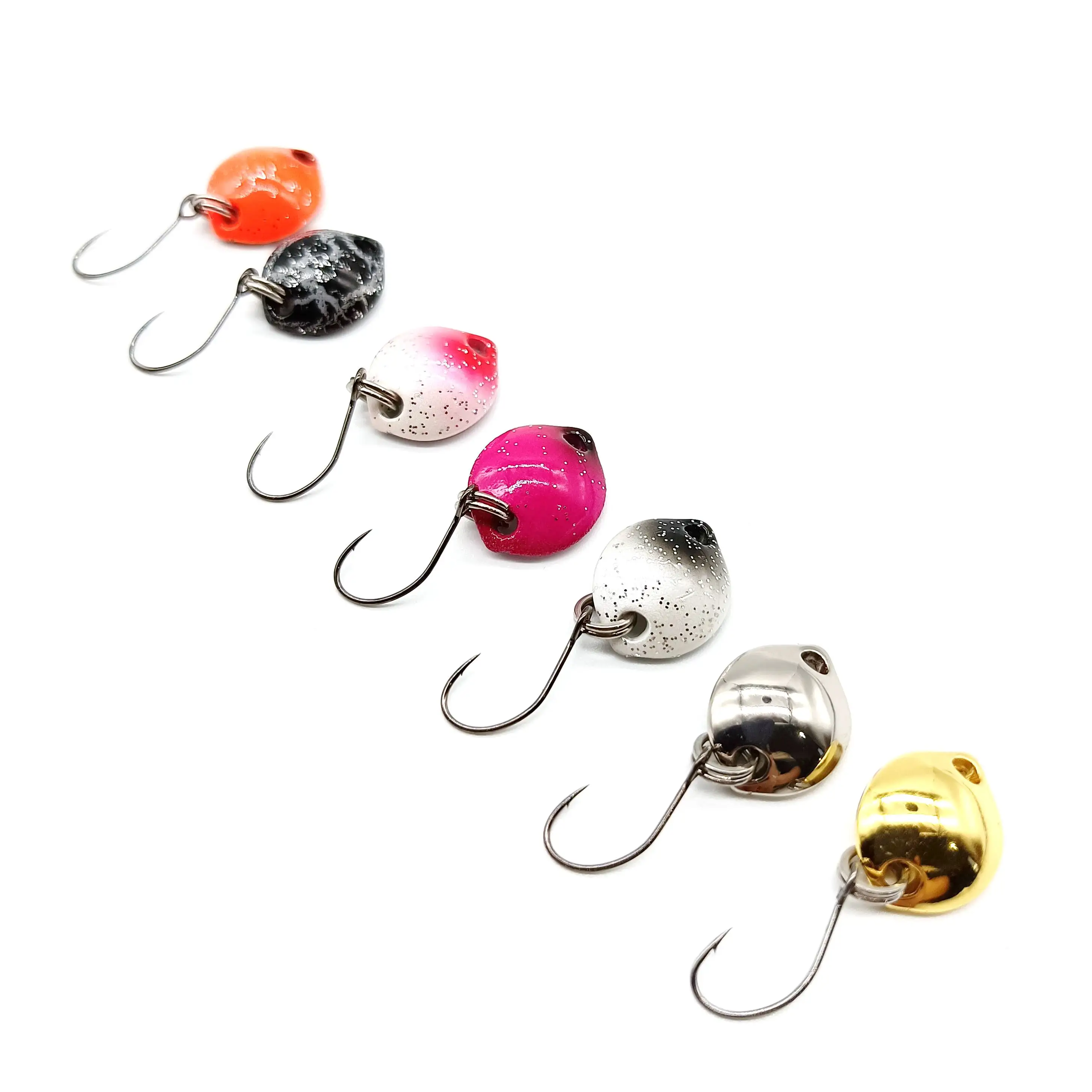 DUODUOYU, 1 Uds., Mini señuelo de pesca con cuchara, 1,8g/14mm, cebo de Metal, anzuelo único, Spinner, cebo duro, trucha, lubina, Lucio, pesca en hielo de invierno - imagen 2