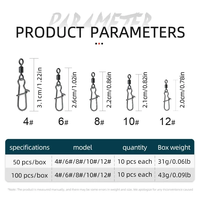 Broches giratorios acero carbono conector a presión – Barril pesca - imagen 2