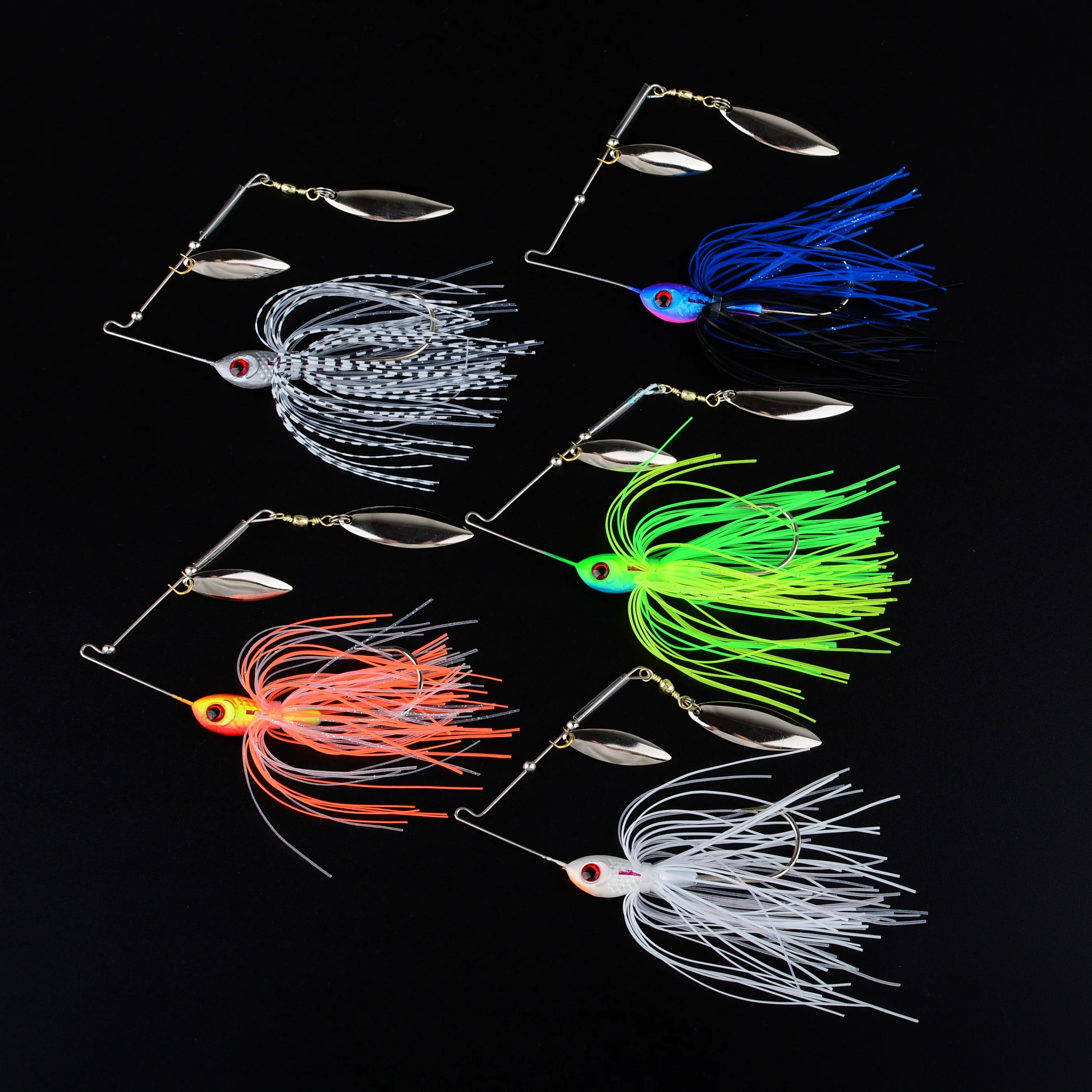 5Pcs Metal Spinnerbait Sequins Rotating Fishing Lure Bait Spinner Bait Bass Jig Chatter Spoon Lures Buzzbait Fishing Tackle - imagen 5