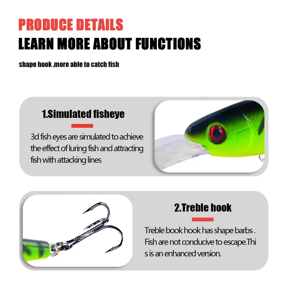 1 Uds señuelo de Pesca Minnow 10CM 8G anzuelos de Pesca aparejos Wobbler Crankbait Artificial Japón cebo duro Swimbait - imagen 4