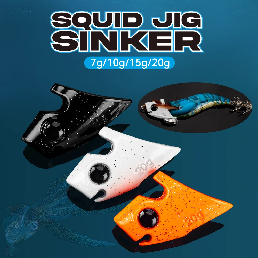 Kingdom calamar Jig plomo aparejos de pesca 7g 10g 15g 20g hundimiento luminoso EGI plomo pulpo sepia accesorios de pesca 2 piezas