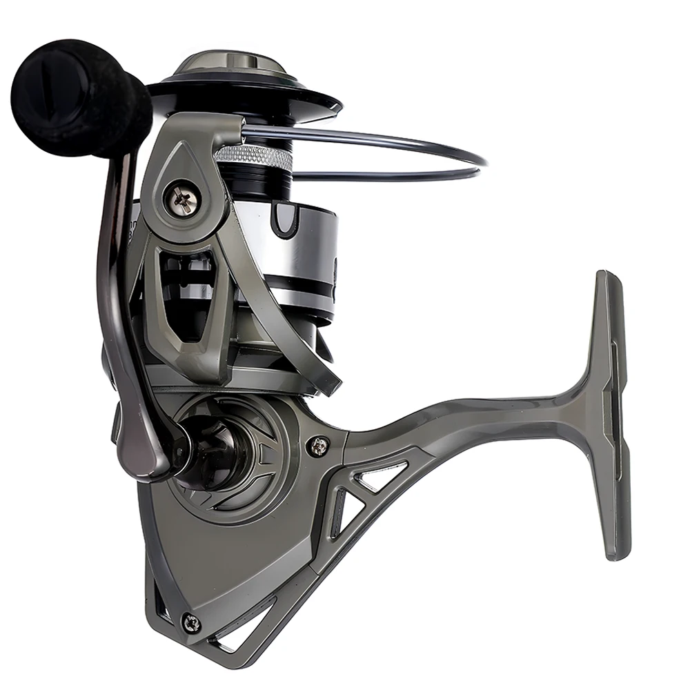 Carrete de pesca giratorio, señuelo de 2000-7000, sin espacio, izquierda/derecha, intercambiable, para agua salada, arrastre máximo de 8KG, relación de transmisión 5,2: 1 - imagen 3