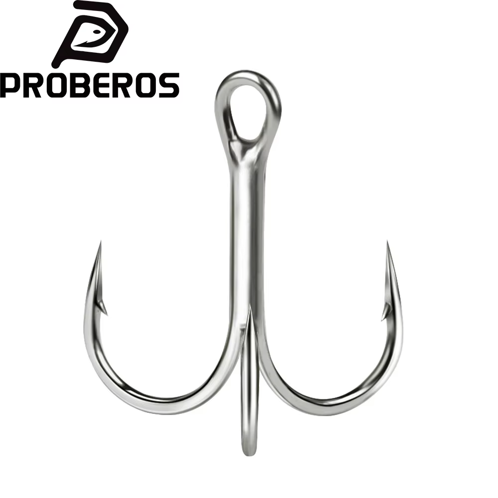 PROBEROS Anzuelos triples de acero al carbono para agua salada