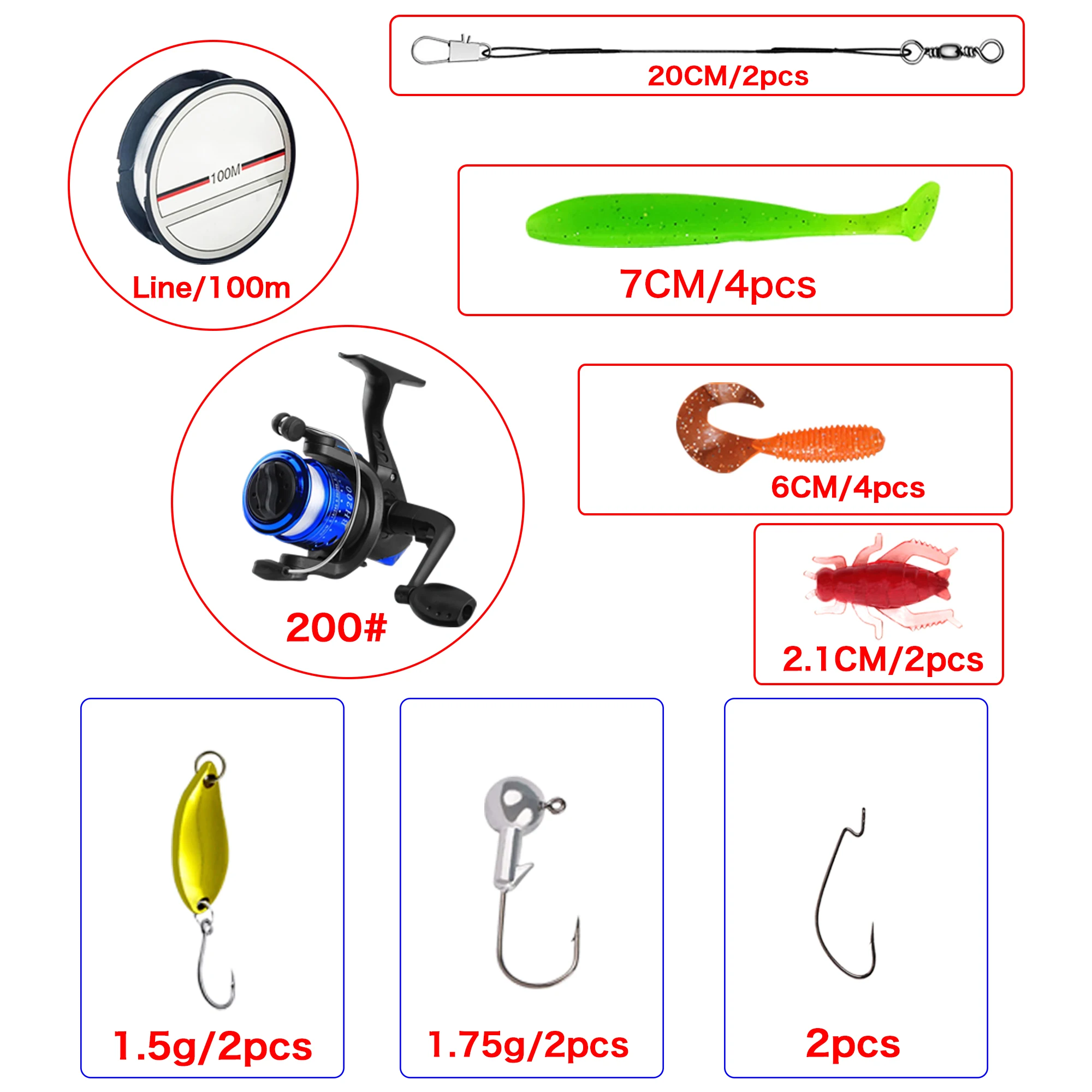 BIUTIFU-Juego de caña de pescar giratoria, 1,8/2,1 m, carrete 5,2: 1, Combo 3BB, arrastre máximo de 5kg, para pesca de Lucio, agua dulce, señuelo, Phishger - imagen 5