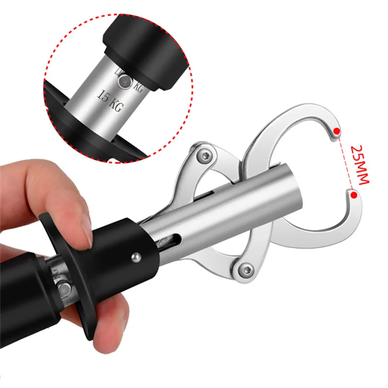 Señuelo de acero inoxidable para Control de peces, accesorios de Clip para pesca de carpa, con escala de peso - imagen 3