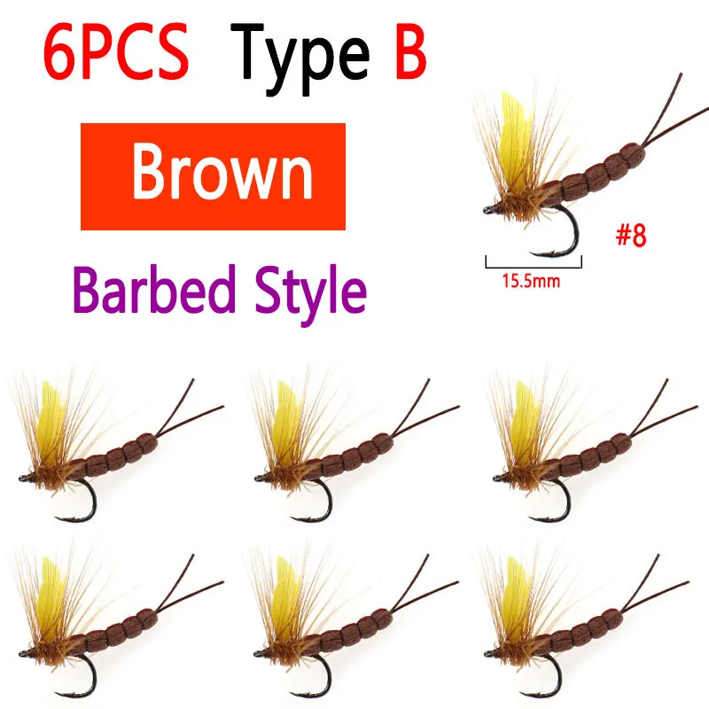 6pcs TypeB Brown