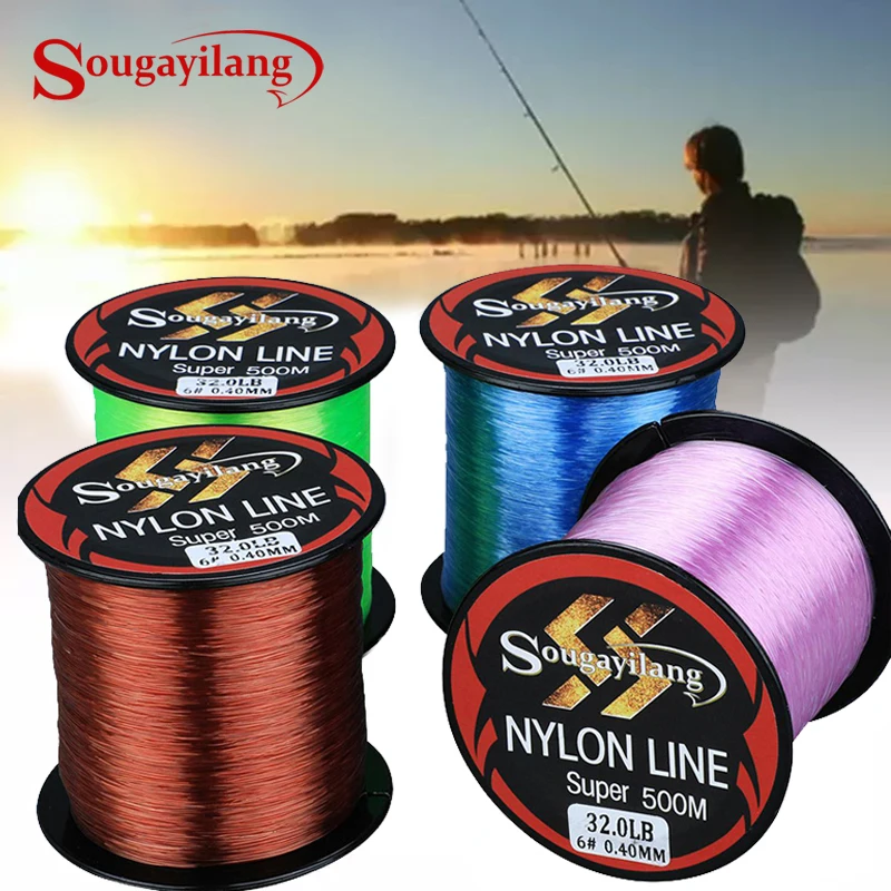 Sougayilang 1-8 #   Línea de Pesca de nailon de 500M, línea de Pesca de nailon de 4 hebras, línea de Pesca de 11,0-36,3 LB, Pesca suave - imagen 2