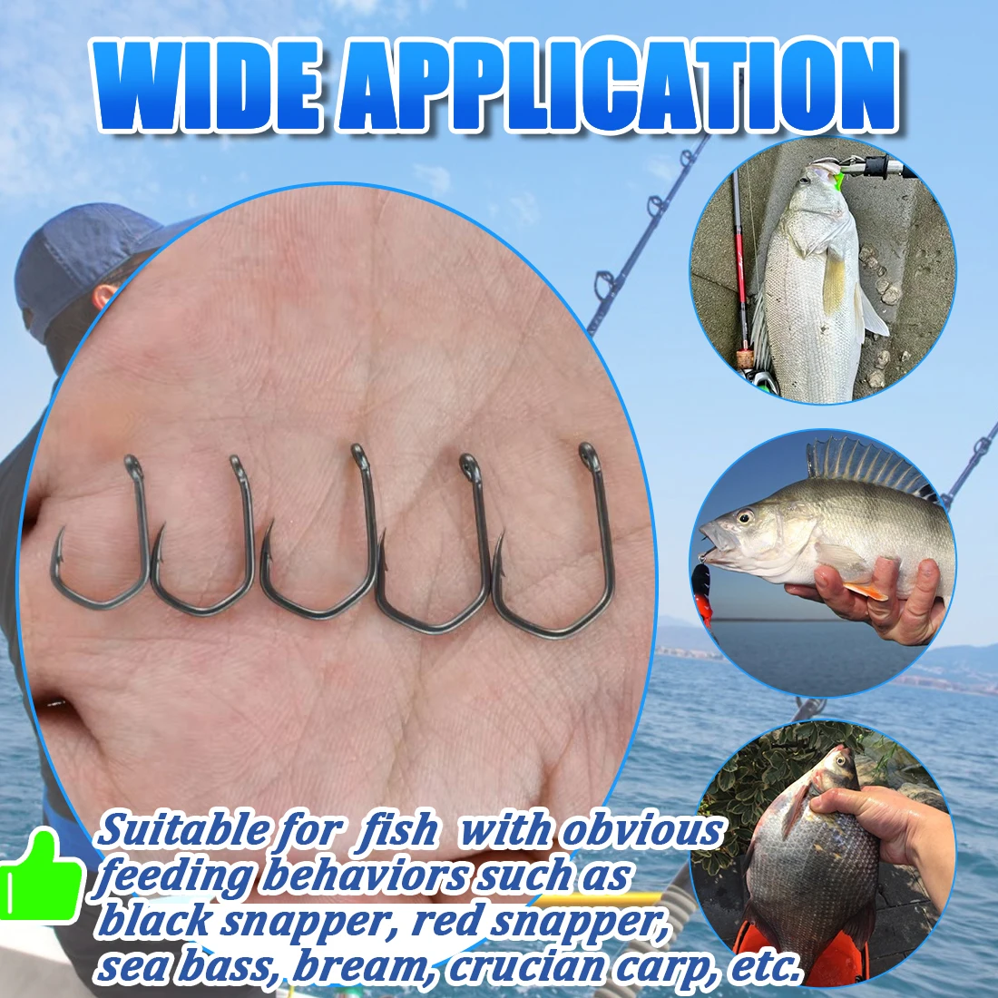 Anzuelos de pesca de carpa FishTrip, 50-200 Uds., anzuelo de pesca con ojos recubiertos de PTFE, anzuelo de púas de acero rico en carbono, accesorios para aparejos de pesca - imagen 5