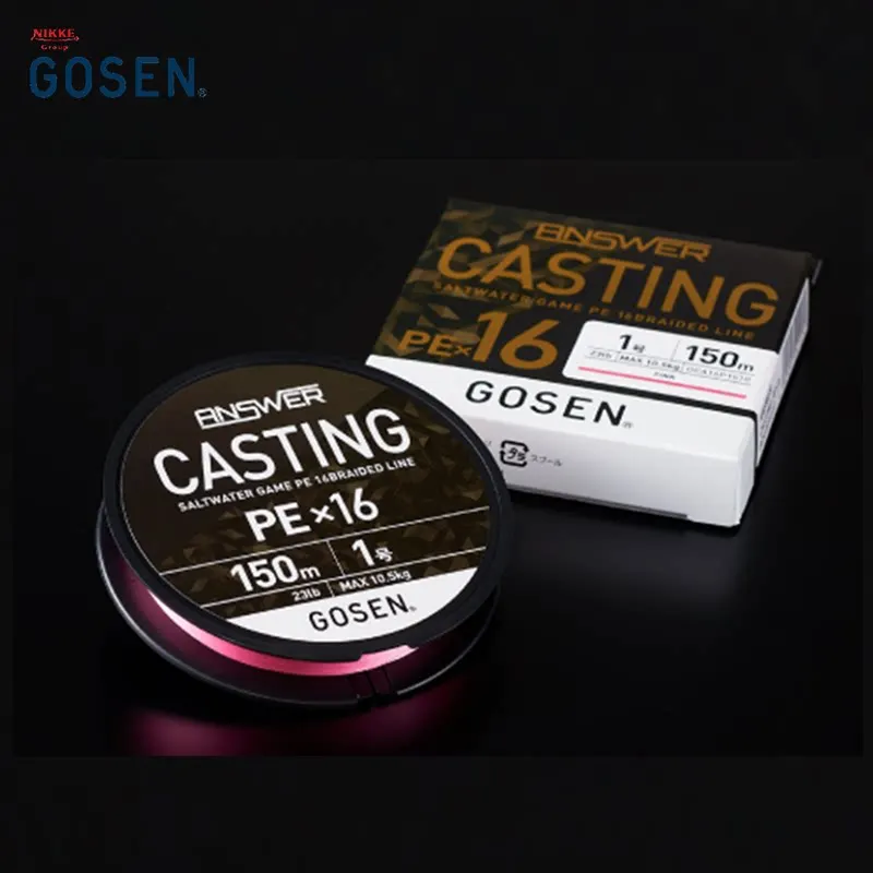 Gosen Línea Trenzada PE X16 Casting para Pesca en Agua Salada