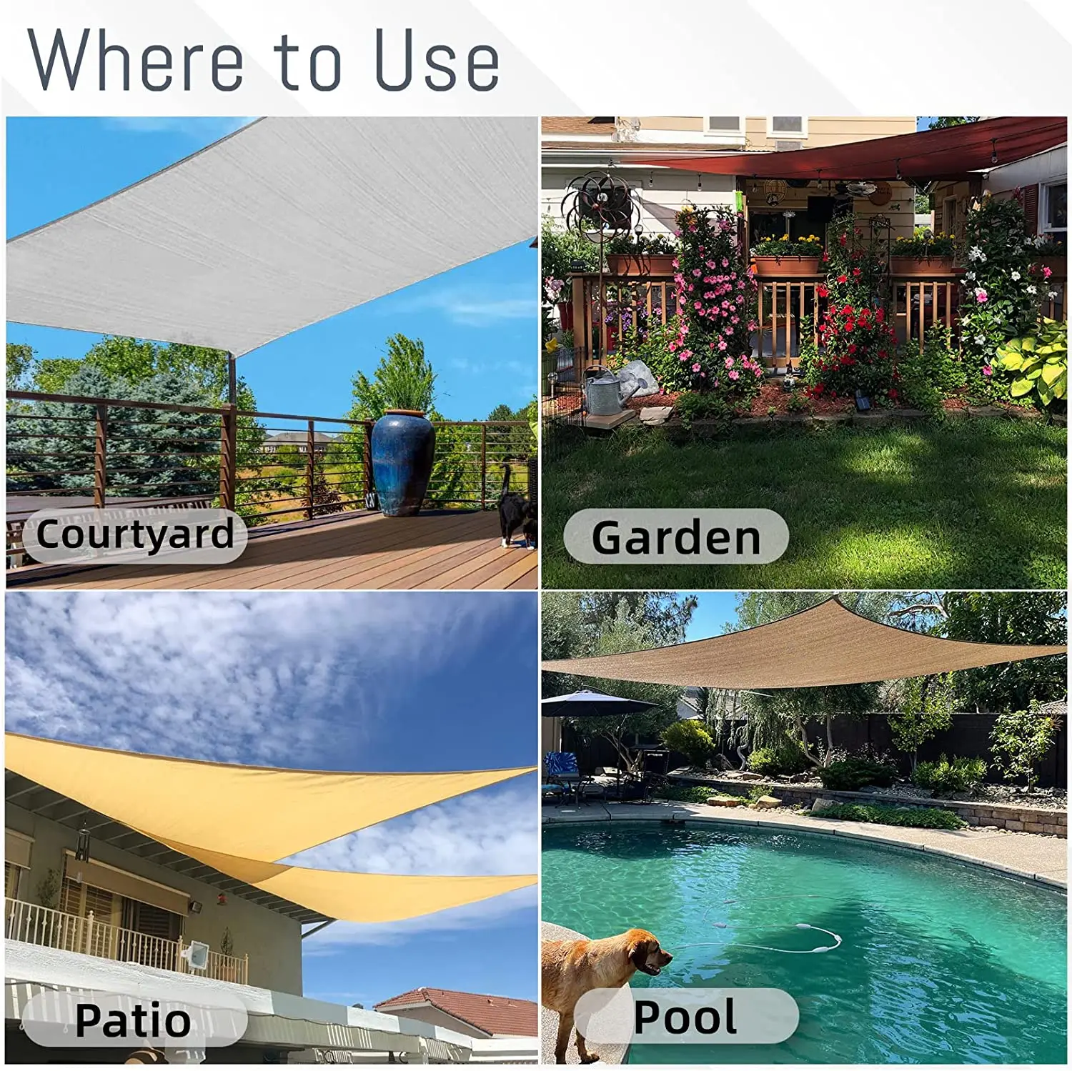 Toldo Parasol Impermeable UV – Rectangular para Jardín y Terraza - imagen 3