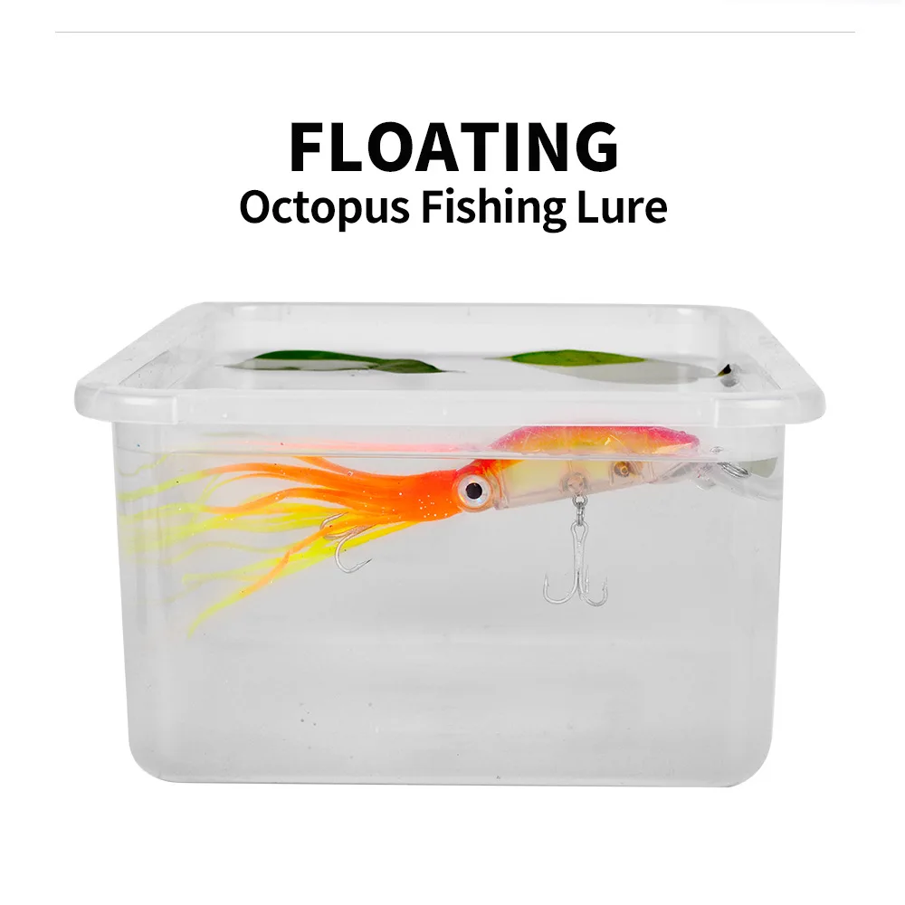 Señuelo de pesca duro de calamar, 1 unidad, 12cm, 19g, ojos 3D, cebo de pulpo Artificial, Swimbait, Manivela para pesca en el mar, aparejos Wobbler de tiro largo - imagen 4