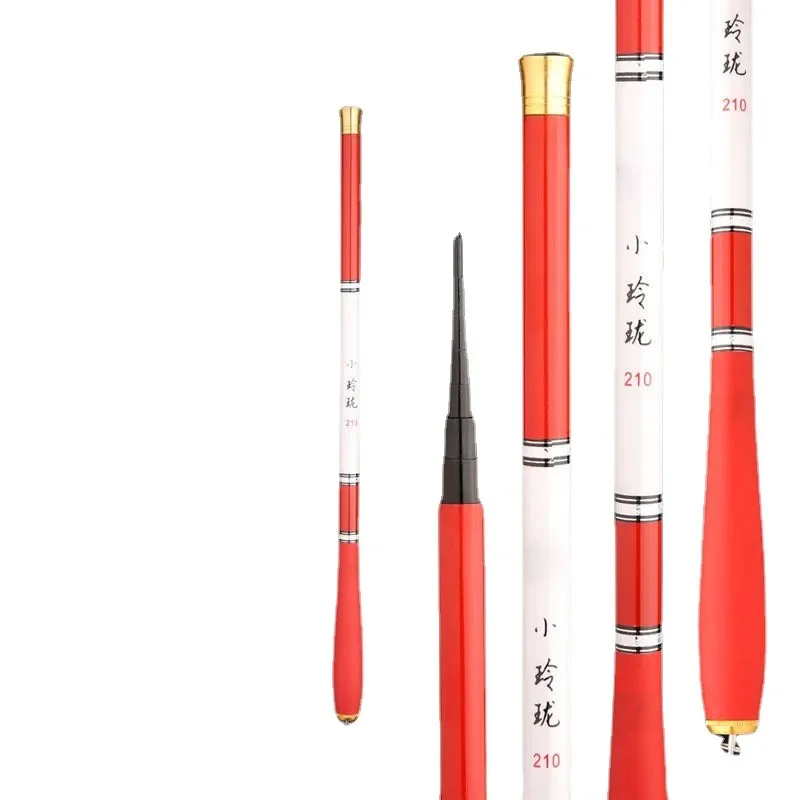 Caña de pescar telescópica portátil de 1,0-3,6 pulgadas, fibra de carbono retráctil, poste de mano para lago, alimentador de carpa, aparejos de cañas de pescar - imagen 2