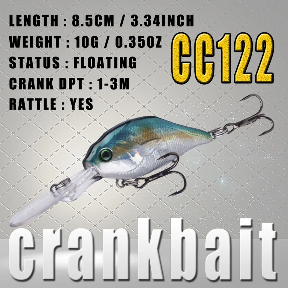 WALK FISH-señuelo de Pesca flotante 3D, ojos artificiales, Wobbler, sonajeros, cebo duro para buceo, 1-3m, manivela, 85mm, 10,5g - imagen 2