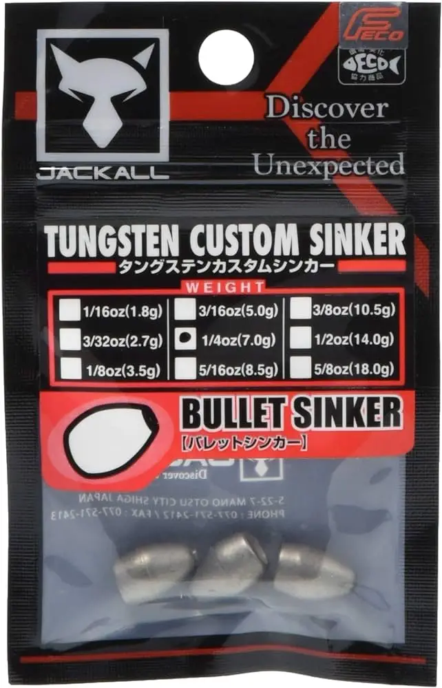 Señuelo JACKALL BULLET SINKER, bala de acero de tungsteno, gota de plomo, grupo de pesca de Texas, tubo hueco, fondo anticolgante de tiro lejano - imagen 4