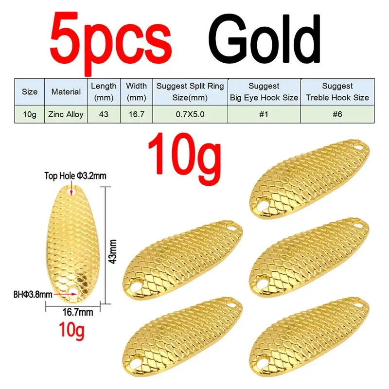 10g 5pcs Gold