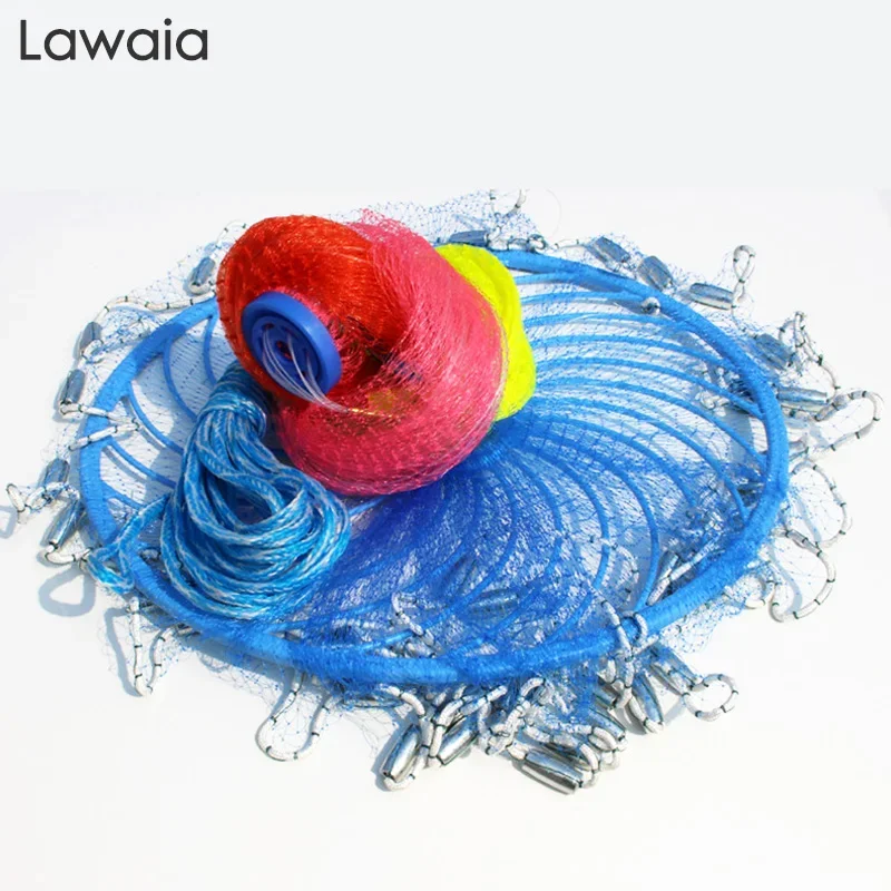 Lawaia 1,8 M-7,2 M EE. UU. Red de fundición red de mano fácil de lanzar red de pesca para caza al aire libre red de lanzamiento manual red de trampa de peces - imagen 2