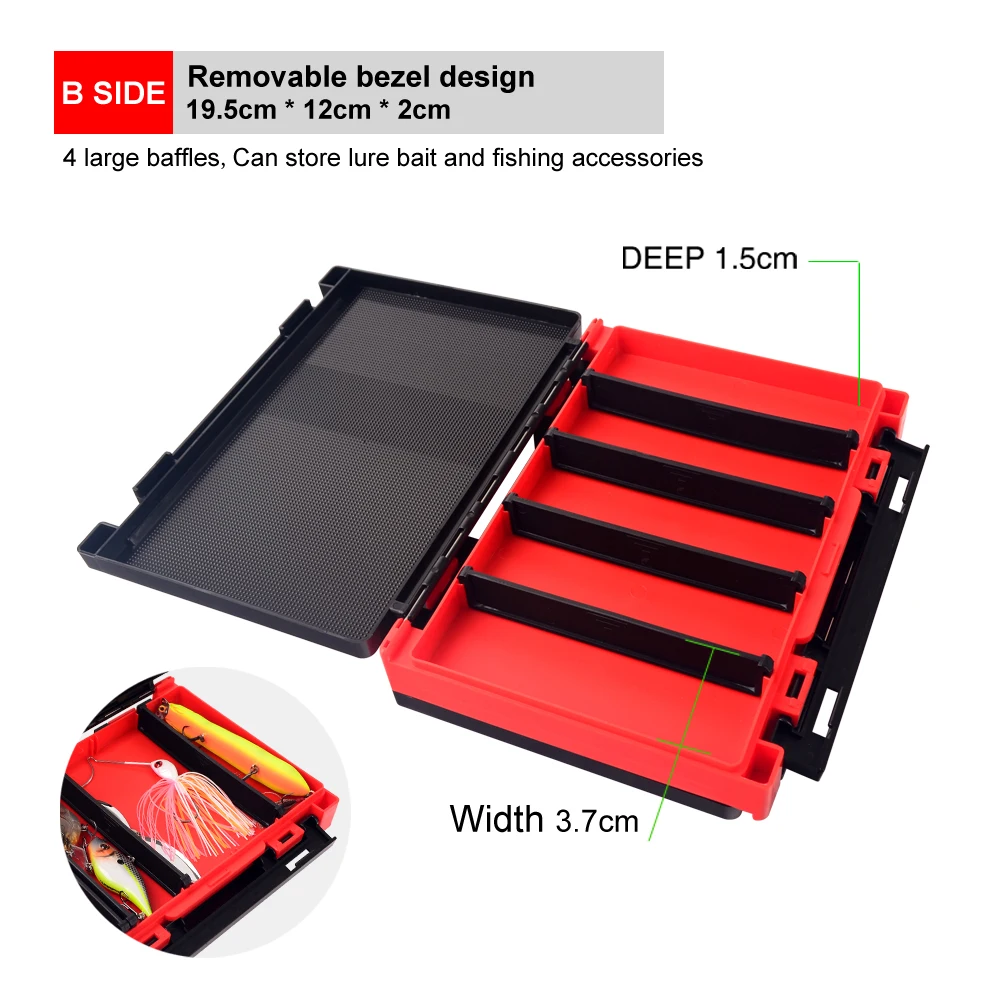 Cajas de aparejos de pesca de doble cara ILURE, accesorios de pesca de carpa, herramienta, anzuelo de plomo, caja de almacenamiento de cebo Minnow, Wobblers, nuevo patrón - imagen 4