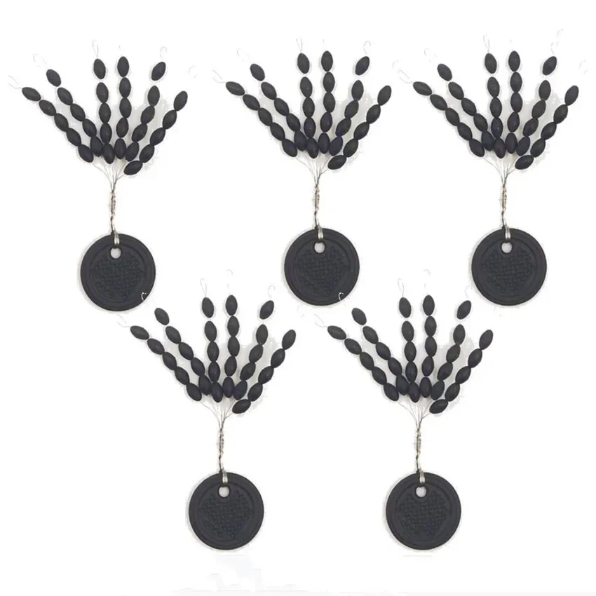 Tapón de goma negra de alta calidad para sedal de pesca, 5 grupos, 0,6-8 #, equipo de pesca de carpa - imagen 5