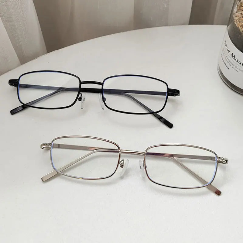 Gafas de sol rectangulares pequeñas a la moda para hombre y mujer, gafas de sol de conducción cuadradas Vintage, gafas con montura metálica de marca de lujo - imagen 5