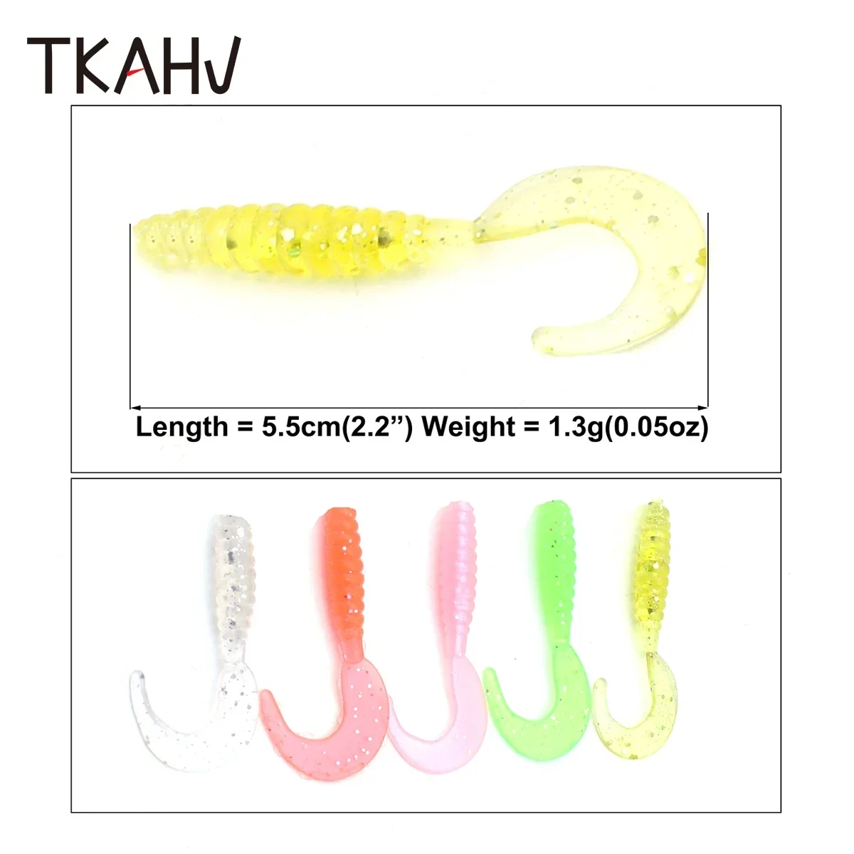 TKAHV-señuelo blando de silicona para pesca de carpa, plantilla de cebo de 55mm, cola de volumen Wobbler, gusano de sábalo Artificial de agua salada, Swimbait, 30 piezas/kit - imagen 4