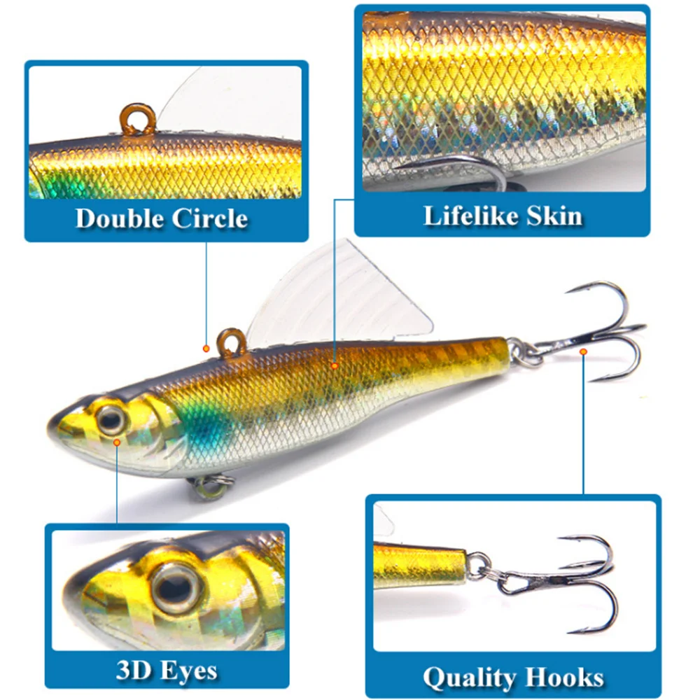 Señuelo de Pesca de pececillos, 1 unidad, 7,5 cm, 6g, Wobbler, Crankbait, plantilla Artificial dura, cebo de carpa a rayas, aparejos de Pesca de lubina - imagen 3