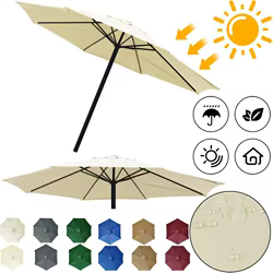 Cubierta impermeable para sombrilla, tela de repuesto para sombrilla, vela parasol para 6/8 costillas, cubierta para sombrilla de jardín y Patio exterior