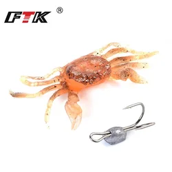FTK-señuelo de pesca de cangrejo con doble gancho, plantilla de cebo Artificial de silicona suave de 116mm, cebo de pesca de goma, 33,5g