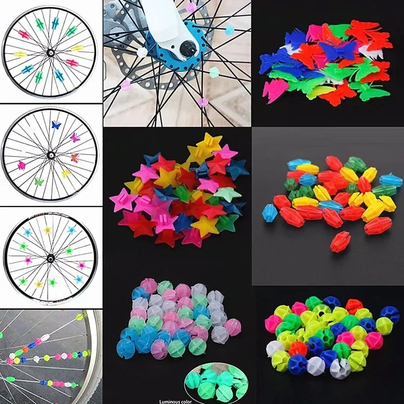 36 unids/set nueva rueda de bicicleta radios cuentas de plástico multicolor niños Clips decoración bicicleta accesorios de ciclismo regalos para niños bicicletas - imagen 3