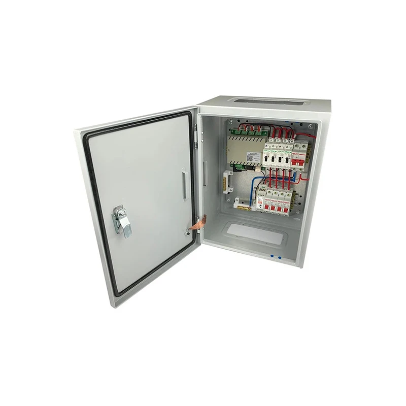 Caja de distribución metálica impermeable para montaje exterior