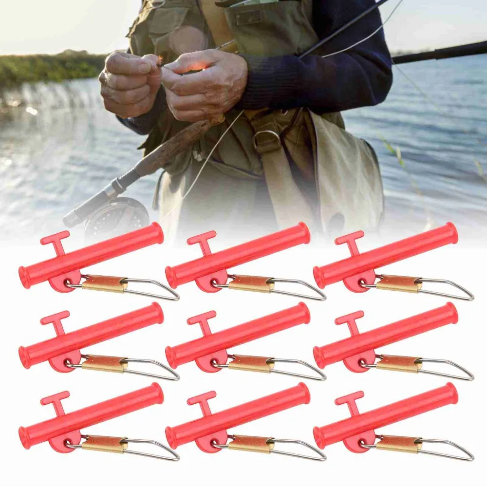 40 Uds ABS toboganes de pesca accesorios de pesca rojos y negros diapositivas de plomo broches de Metal deslizador de pesca pesca al aire libre - imagen 3