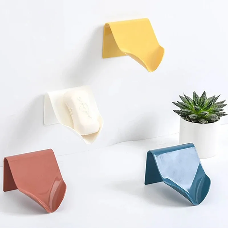 Estante de almacenamiento de jabón para el baño, 1-2 piezas, jabonera de pared para artículos de baño, soporte sin perforaciones, productos para el hogar - imagen 2