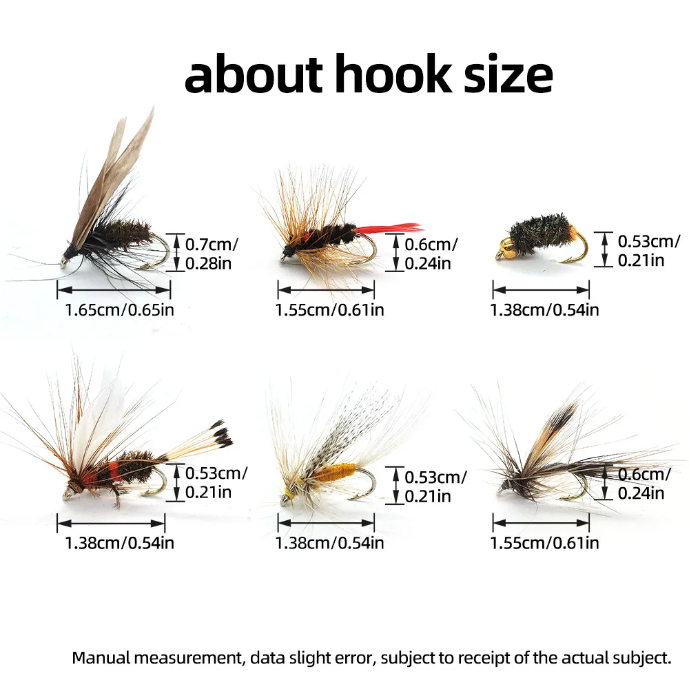 Señuelos de pesca con mosca, cebo con caja de almacenamiento, cebos para moscas húmedas, aparejos de pesca, accesorios, 6 uds. - imagen 3